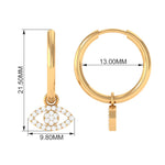 Natural Diamond Evil Eye Drop Hoop Earrings