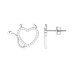 Round Diamond Devil Heart Earrings