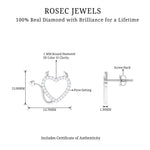 Round Diamond Devil Heart Earrings