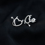 Round Diamond Devil Heart Earrings