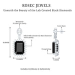 Lab Grown Black Diamond Statement Earrings in Silver