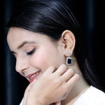 Lab Grown Black Diamond Statement Earrings in Silver