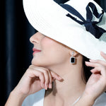 Lab Grown Black Diamond Statement Earrings in Silver