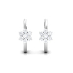 Diamond Flower Hoop Earrings For Her