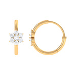 Diamond Flower Hoop Earrings For Her