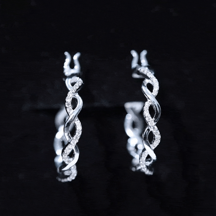 Braided Hoop Earrings with Certified Moissanite