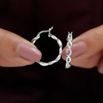 Braided Hoop Earrings with Certified Moissanite