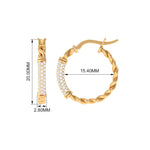 1.25 CT Twisted Rope Hoop Earrings with Diamond