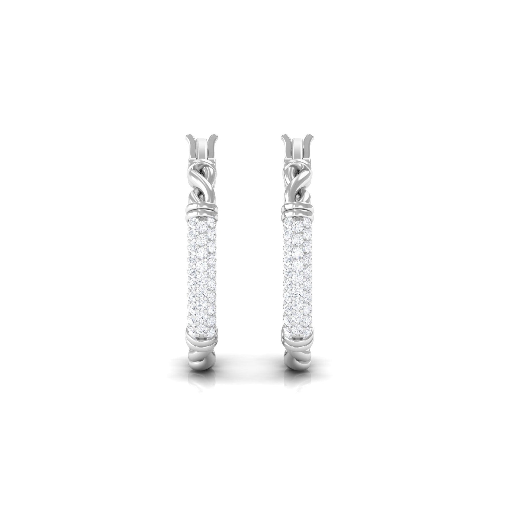 1.25 CT Twisted Rope Hoop Earrings with Diamond