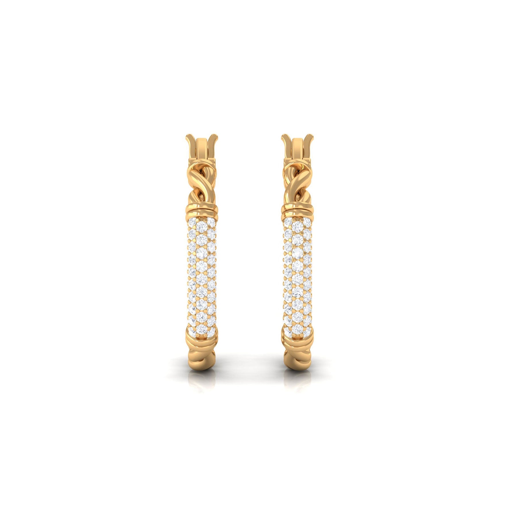 1.25 CT Twisted Rope Hoop Earrings with Diamond
