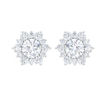 2.50 CT Halo Stud Earrings with Moissanite