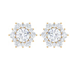 2.50 CT Halo Stud Earrings with Moissanite