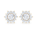 2.50 CT Halo Stud Earrings with Moissanite