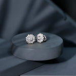 Diamond Sunflower Stud Earrings For Her