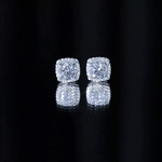 Round Cut Moissanite Classic Halo Stud Earrings