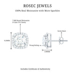 Round Cut Moissanite Classic Halo Stud Earrings