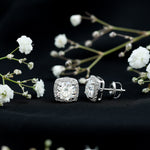 Round Cut Moissanite Classic Halo Stud Earrings
