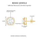 Round Cut Moissanite Classic Halo Stud Earrings