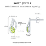 1/2 CT Pear Shape Peridot and Diamond Leaf Stud Earrings