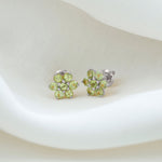 1.50 CT Peridot Floral Cluster Stud Earrings