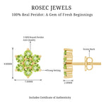 1.50 CT Peridot Floral Cluster Stud Earrings