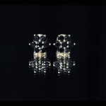 0.75 CT Black Spinel Floral Cluster Stud Earrings