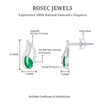 Genuine Emerald Leaf Earrings with Diamond