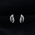Genuine Pear Shape Black Onyx leaf Stud Earrings With Certificate