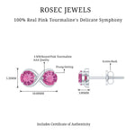 1 CT Simple Pink Tourmaline Two Stone Infinity Stud Earrings