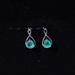 0.75 CT Round Cut Emerald Solitaire Infinity Stud Earrings