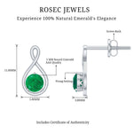 0.75 CT Round Cut Emerald Solitaire Infinity Stud Earrings