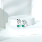0.75 CT Round Cut Emerald Solitaire Infinity Stud Earrings