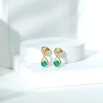 0.75 CT Round Cut Emerald Solitaire Infinity Stud Earrings