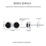 Natural Black Onyx Infinity Earrings with Screw Back