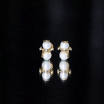 Natural Freshwater Pearl Snowman Stud Earrings