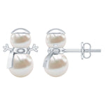 Natural Freshwater Pearl Snowman Stud Earrings