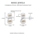 Natural Freshwater Pearl Snowman Stud Earrings