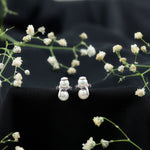 Natural Freshwater Pearl Snowman Stud Earrings