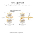 Natural Freshwater Pearl Snowman Stud Earrings