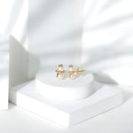 Natural Freshwater Pearl Snowman Stud Earrings