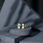 Natural Freshwater Pearl Snowman Stud Earrings