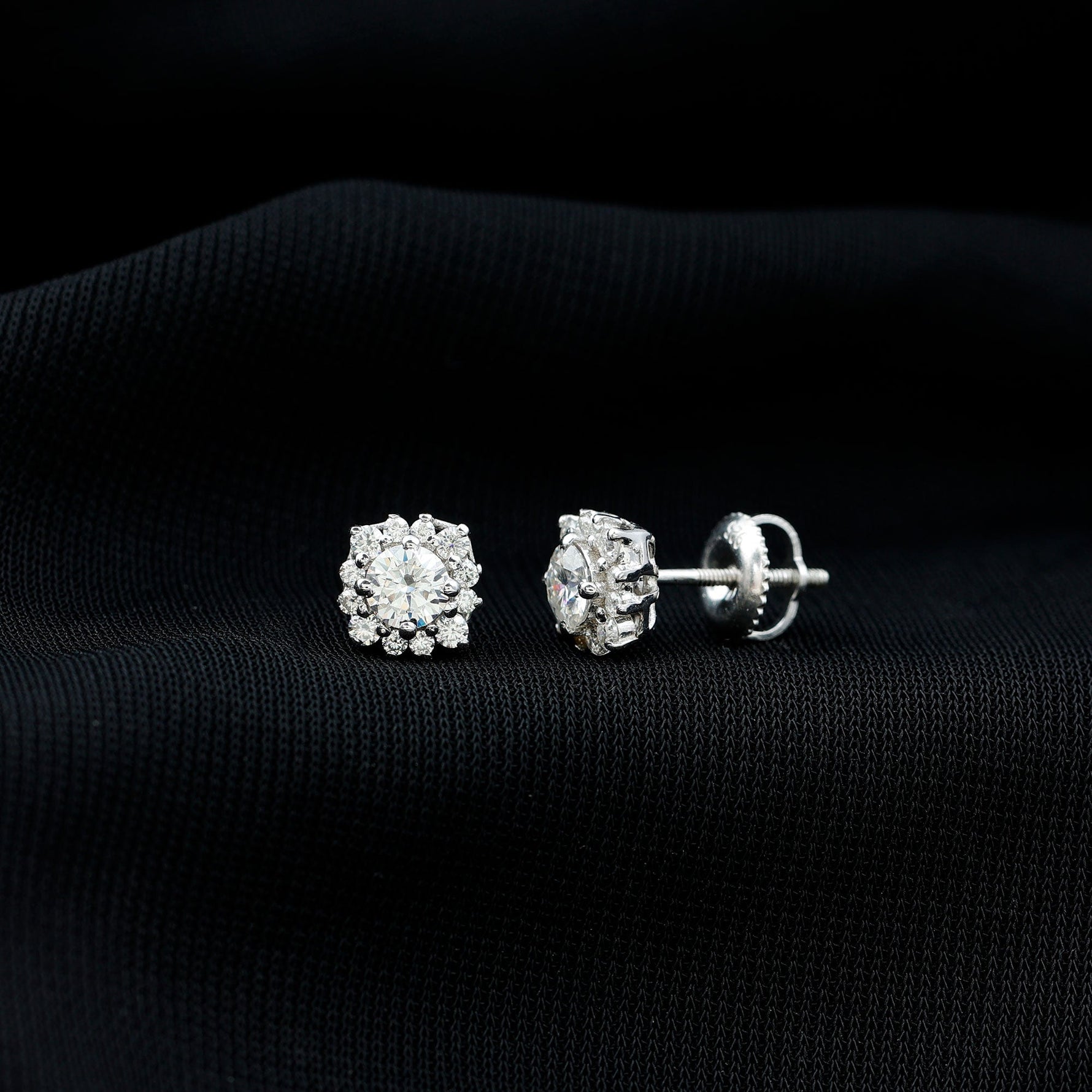 1.25 CT Classic Moissanite Stud Earrings with Halo