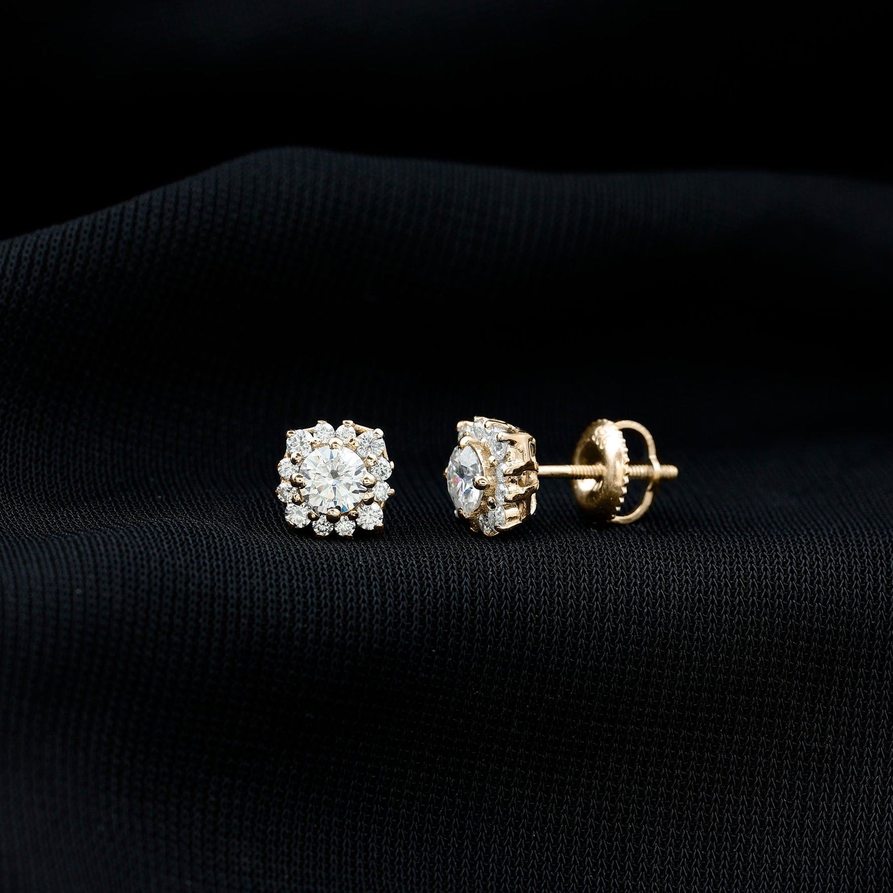 1.25 CT Classic Moissanite Stud Earrings with Halo