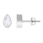 Bezel Set Diamond Tiny Stud Earrings
