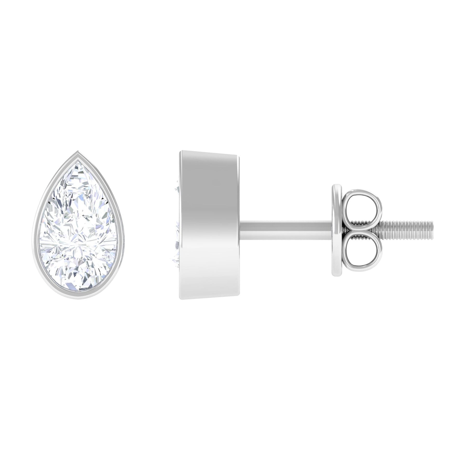 Bezel Set Diamond Tiny Stud Earrings