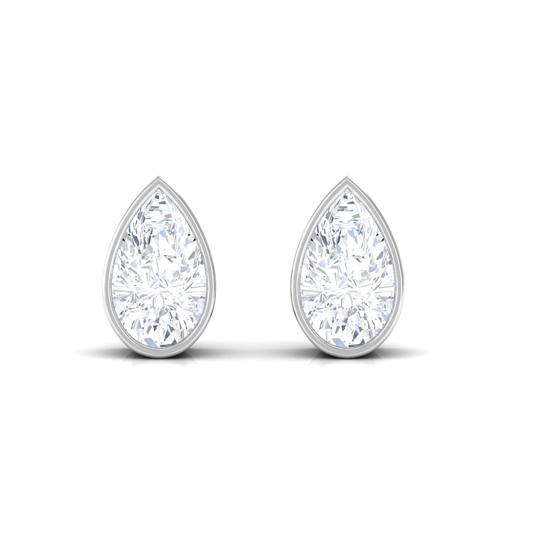 Bezel Set Diamond Tiny Stud Earrings