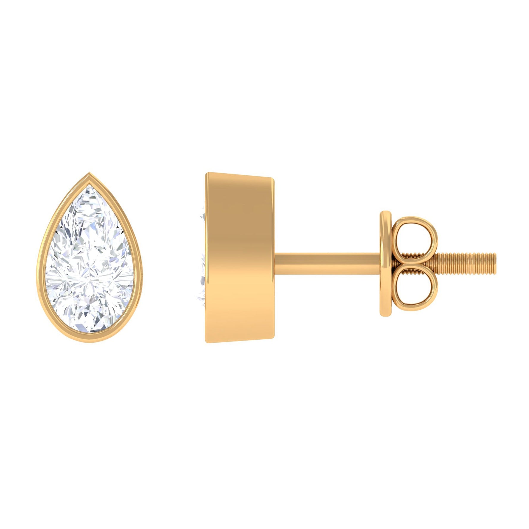 Bezel Set Diamond Tiny Stud Earrings