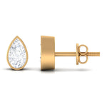 Bezel Set Diamond Tiny Stud Earrings