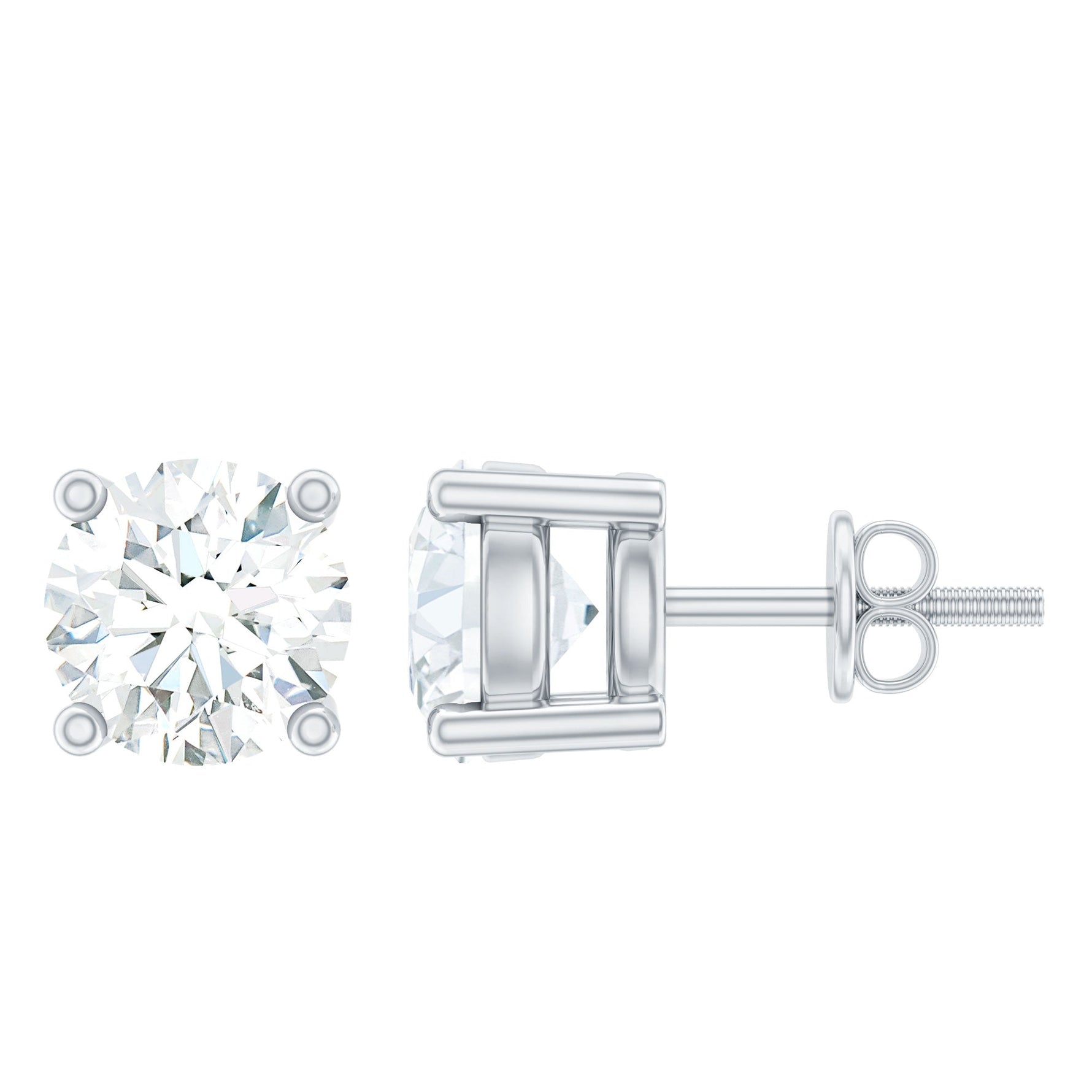 Brilliant Cut Diamond Stud Earrings in Prong Setting