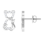 Certified Diamond Cat Stud Earrings
